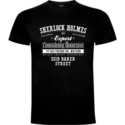 Camiseta Sherlock Holmes anuncio vintage (por Azafran) - Camisetas Azafran