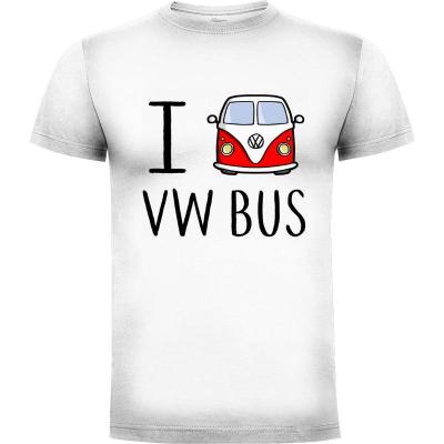 Camiseta I love VW Bus - Camisetas Retro