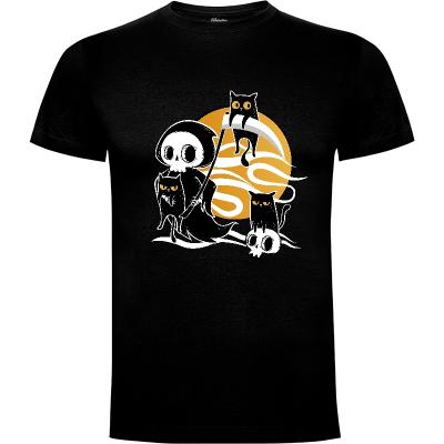 Camiseta la muerte con gatos negros - Camisetas camisetas graciosas