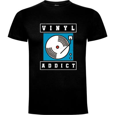 Camiseta Vinyl Addict Music Vintage Turntable Gift Idea - Camisetas Musicoilustre