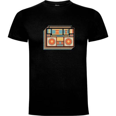 Camiseta Vintage Stereo Boombox Music Tape - Camisetas Musicoilustre
