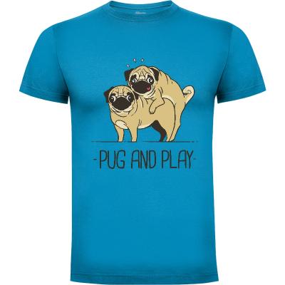 Camiseta Pug and Play - Camisetas Graciosas