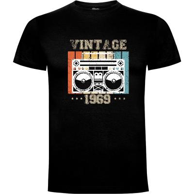 Camiseta boombox stereo vintage music old tape recorder - Camisetas Musica