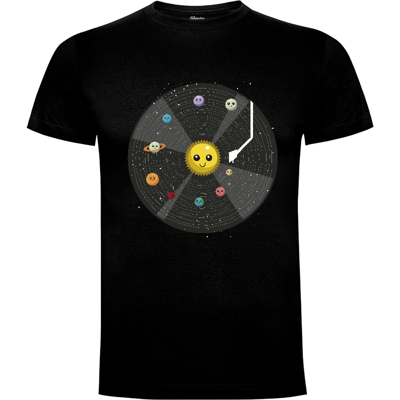 Camiseta Kawaii Solar system Vinyl Turntable Galaxy Stars Kids Gift Idea