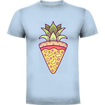 Camiseta Escudo Pizza con Piña - Camisetas Sombras Blancas