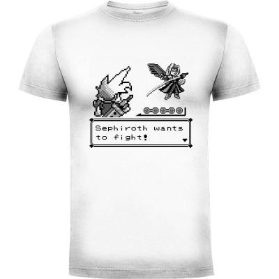 Camiseta Pocket Fantasy VII - Sephiroth wants fo fight! - Camisetas Demonigote