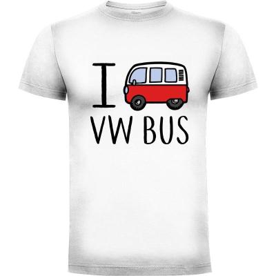 Camiseta Camiseta I love VW Bus (Me encanta mi furgo VW) - Camisetas Chulas