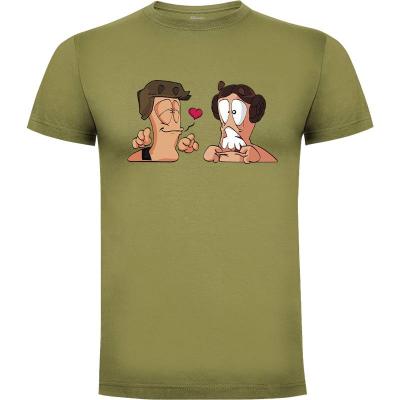Camiseta Star Worms - Han Solo y Leia - Camisetas San Valentin
