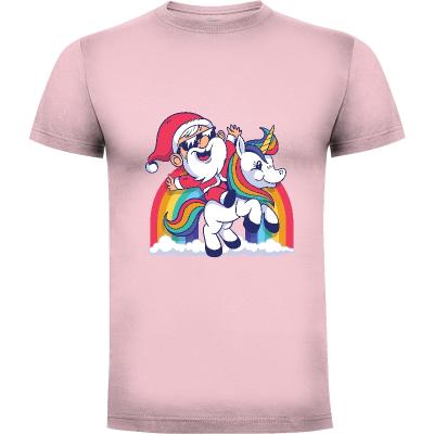 Camiseta Santa Claus y Unicornio Kawaii - Camisetas Maax