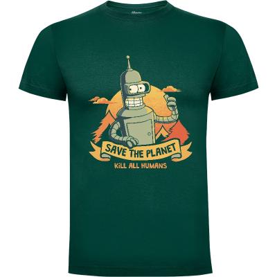 Camiseta Robot Ecology (stock) Camiseta Hombre - Manga Larga T: M Chocolate - 