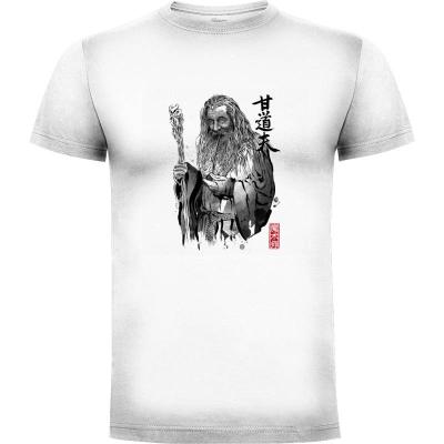 Camiseta The Grey Wizard sumi-e - Camisetas DrMonekers