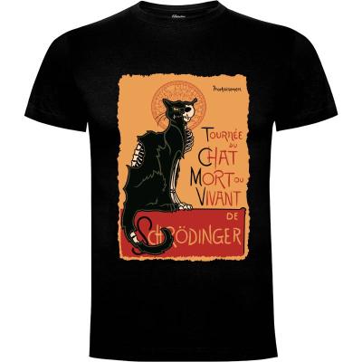Camiseta Le chat noir de Schrödinger - Camisetas gato