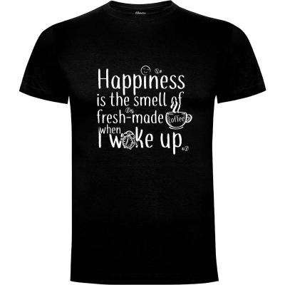 Camiseta Happiness is a cup of coffee - Camisetas Frases