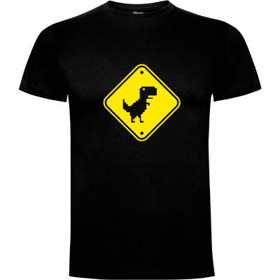 Camiseta Warning Dinosaur - Camisetas Informática