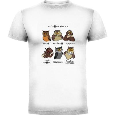 Camiseta Coffee owls - Camisetas Divertidas