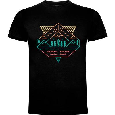 Camiseta montañas de geometría - Camisetas Vektorkita