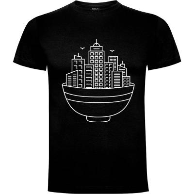 Camiseta Tazón de ramen y la ciudad - Camisetas retro