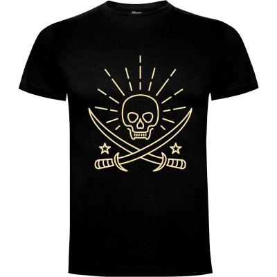 Camiseta línea de cráneo 2 - Camisetas Vektorkita