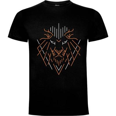 Camiseta Esquema de león salvaje - Camisetas Vektorkita