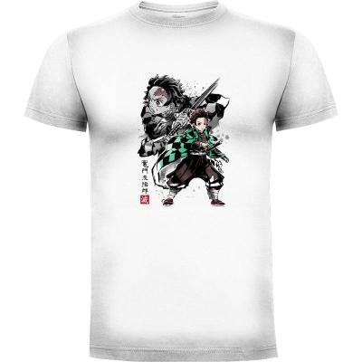 Camiseta Demon slayer tanjiro sumi-e - Camisetas DrMonekers