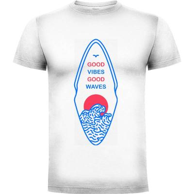 Camiseta Good Vibes Good Waves 1 - Camisetas Vektorkita