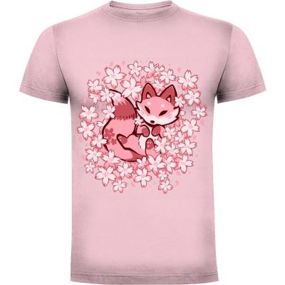 Camiseta Cherry Blossom Fox - Camisetas Cute