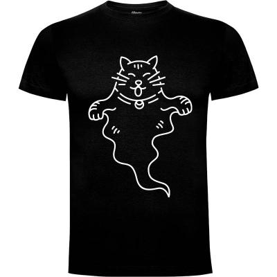 Camiseta Cute Cat Ghost - Camisetas Divertidas