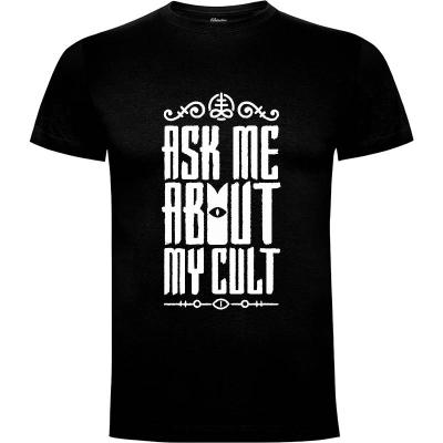 Camiseta Ask Me About My Cult - Camisetas Videojuegos