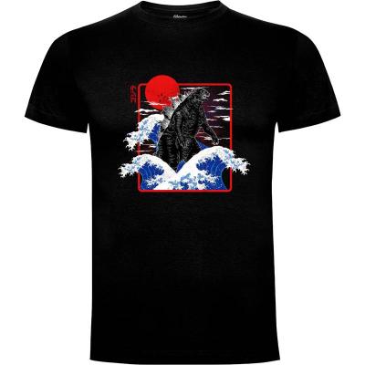 Camiseta Great Wave Zilla - Camisetas Rocketmantees