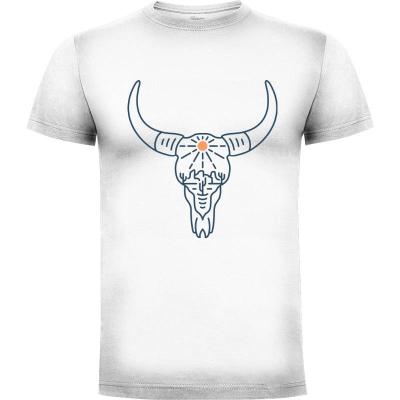 Camiseta Cow Skull Desert Cactus - Camisetas Vektorkita