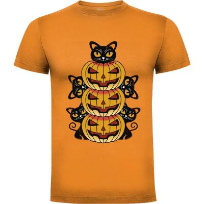 Camiseta Cats and Pumpkins - Camisetas Originales