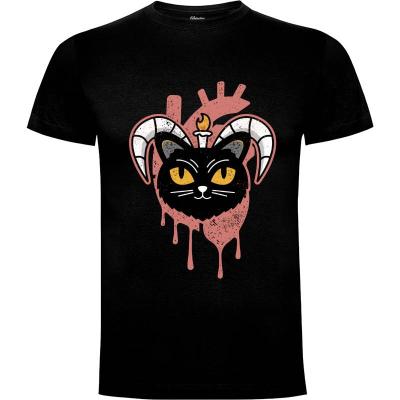 Camiseta Evil Cat In Your Heart - Camisetas Logozaste
