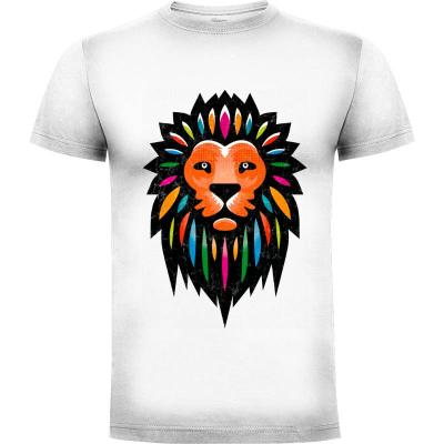 Camiseta Colorful Lion Head - Camisetas Logozaste