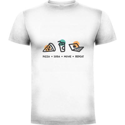 Camiseta Pizza Soda Movie Repeat - Camisetas Vektorkita