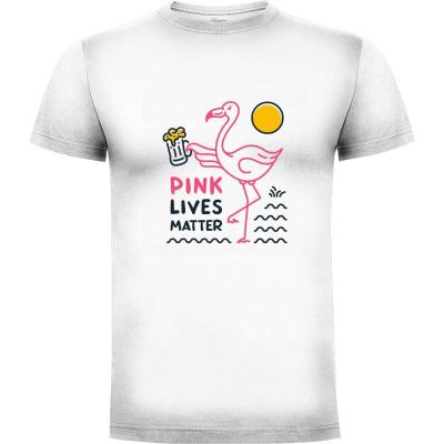Camiseta Flamingo and Beer, Pink Lives Matter - Camisetas Verano
