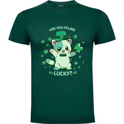 Camiseta Are you Feline Lucky? ¿Eres Feline Lucky? - Camisetas TechraNova