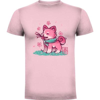 Camiseta Spring Time Shiba - Camisetas Kawaii