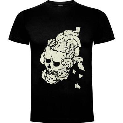 Camiseta Heart white skull - Camisetas Rockeras