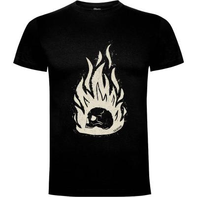 Camiseta skull fire - Camisetas Rockeras