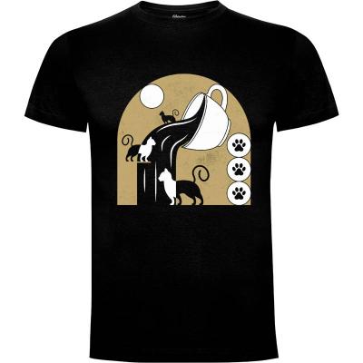 Camiseta Coffee Cats Art Deco - Camisetas Logozaste