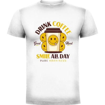 Camiseta Drink Coffee and Smile - Camisetas Originales