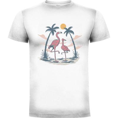 Camiseta Flamingo in Summer Paradise - Camisetas Mangu Studio