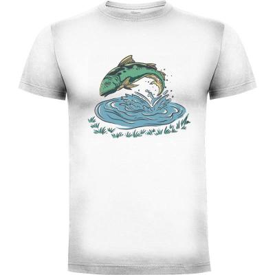 Camiseta Born to Fish Forced to Work - Camisetas Naturaleza