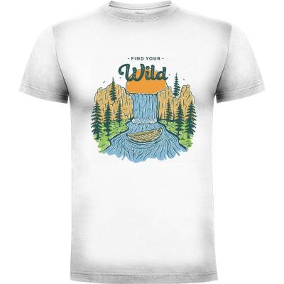 Camiseta Find Your Wild, Waterfall Explore - Camisetas Mangu Studio