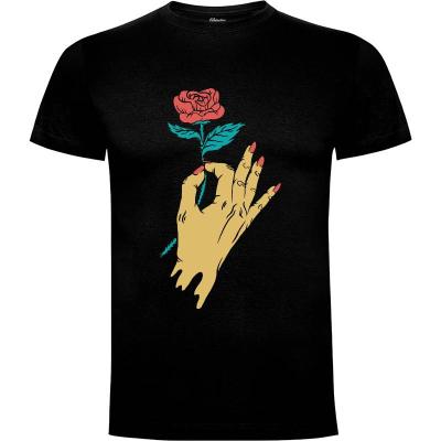 Camiseta Hand and Rose - Camisetas Naturaleza