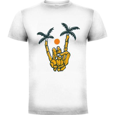 Camiseta Metal Hand Skeleton Island - Camisetas Mangu Studio