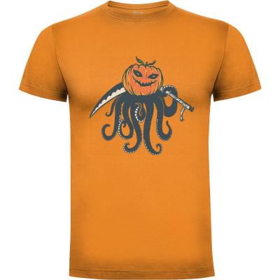 Camiseta Octopus Pumpkin Reaper Halloween - Camisetas Mangu Studio