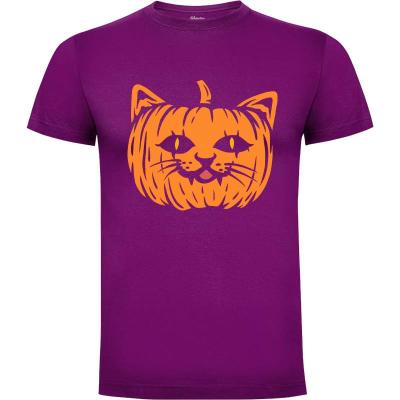 Camiseta Scary Cat Pumpkin Halloween - Camisetas Mangu Studio