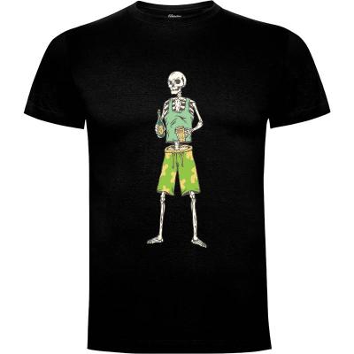 Camiseta Skeleton and Beer - Camisetas Mangu Studio