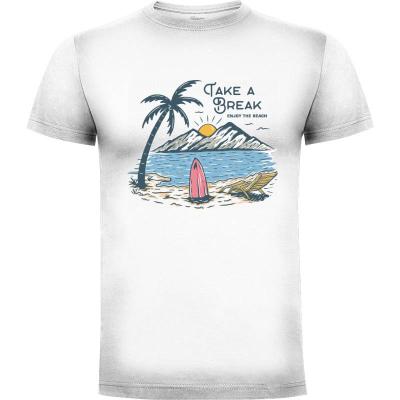 Camiseta Take a Break, Enjoy The Beach - Camisetas Mangu Studio